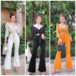 Quần ống loe đủ màu