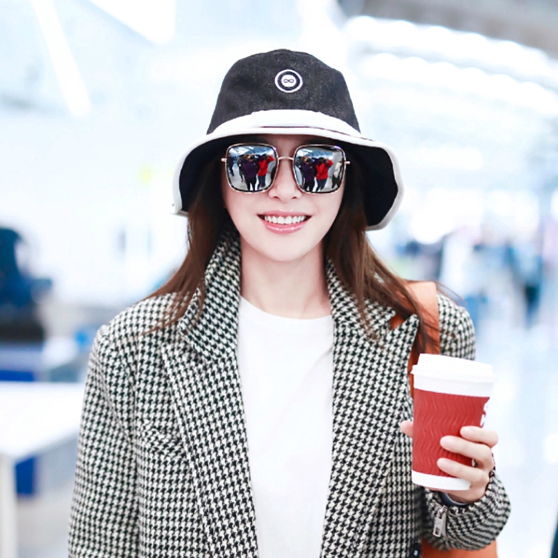 Kính mát thời trang mới khung lớn kim loại dành cho nam nữ