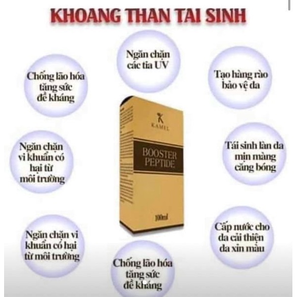 Khoáng thần tái sinh Dưỡng ẩm Trắng Da Mờ Thâm Nám, Căng Bóng Thu Nhỏ Lỗ Chân Lông100ml - BOOSTER PEPTIDE KARMEL