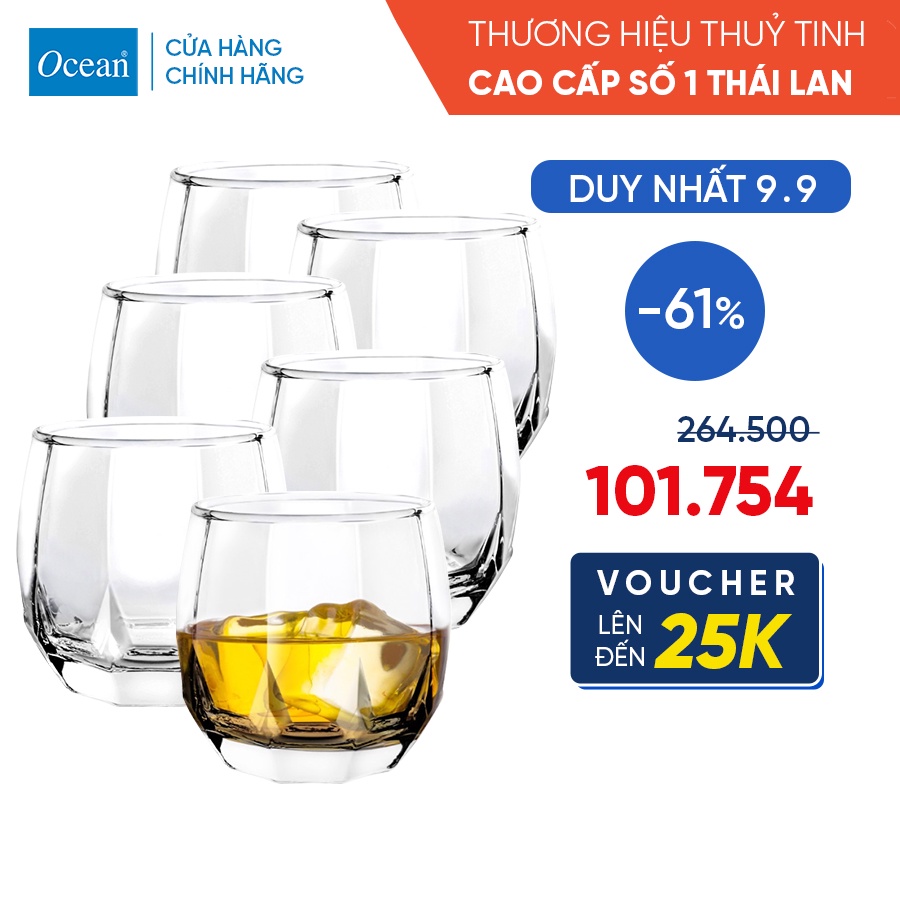 Bộ 6 Ly Thủy Tinh - Ocean Jubilee Rock 340ml