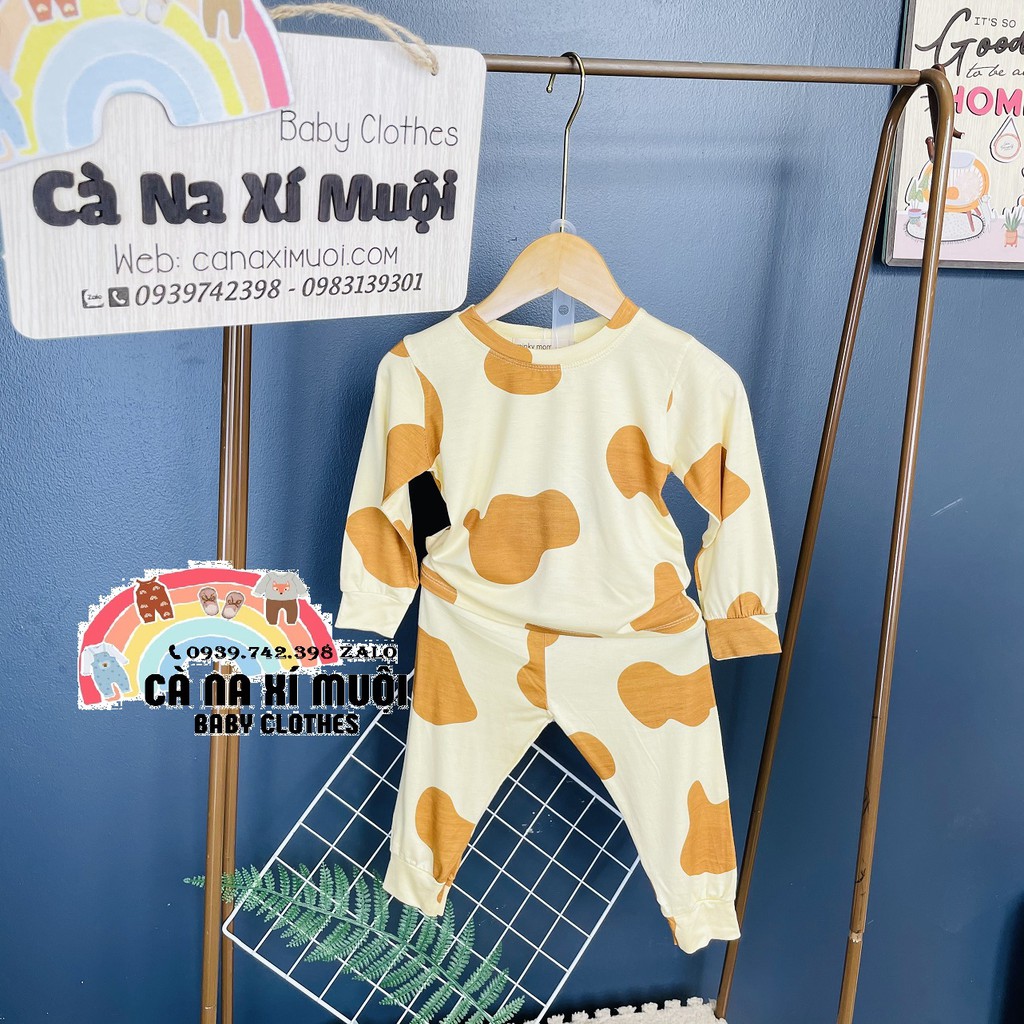 FULLSIZE(7-26KG)Bộ Minky Mom Thun Lạnh FREE SHIPDài Tay Hàng Chuẩn Hoạ Tiết Dể Thương Cho Bé Gái Bé Trai, Đủ Màu