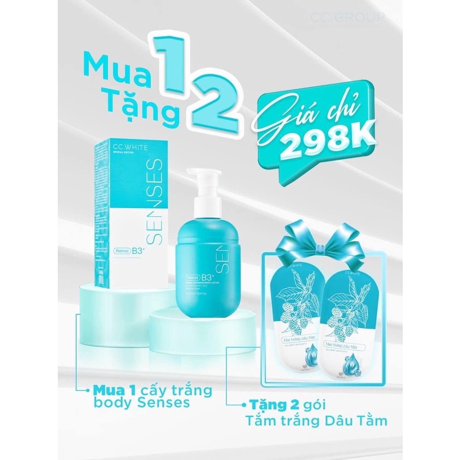 [MUA 1 TẶNG 2] Kem dưỡng cấy trắng body SENSES CC.WHITE 300ml
