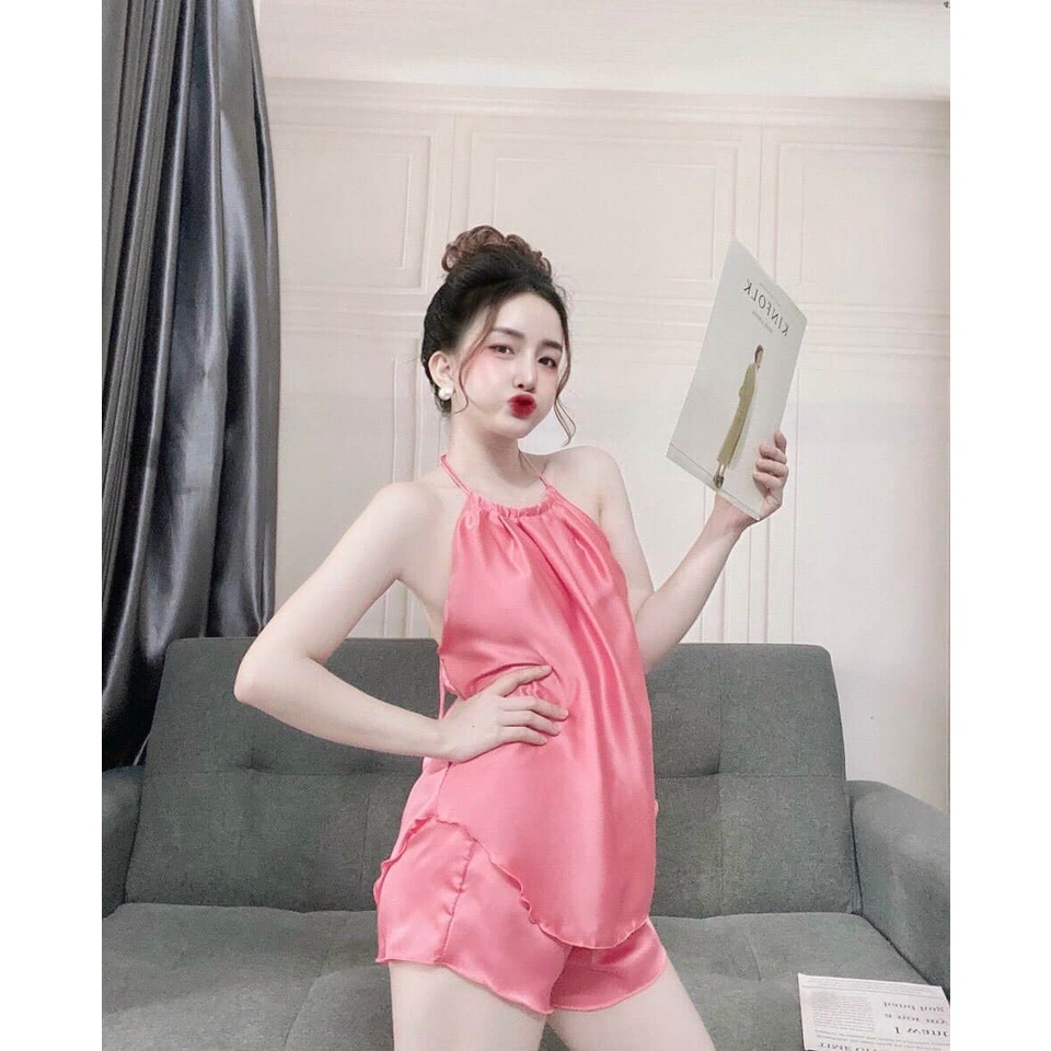 Đồ ngủ Sexy Nữ, Set Yếm Ngủ chất Latin mềm mịn quyến rũ free size dưới 58Kg | BigBuy360 - bigbuy360.vn