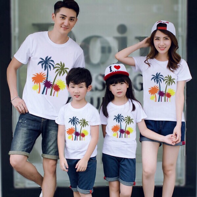 Áo thun gia đình cây dừa