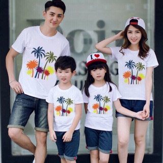Áo thun gia đình cây dừa