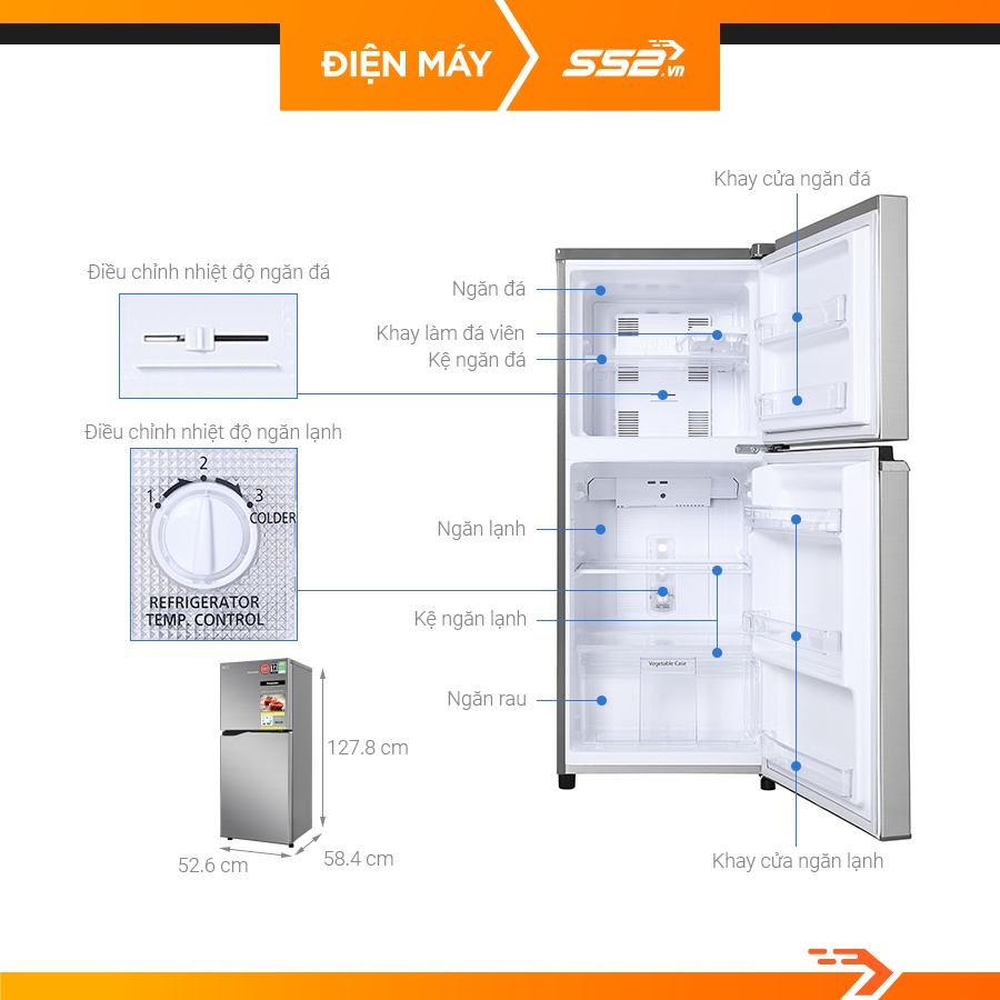 Tủ lạnh Panasonic Inverter 170 lít NR-BA190PPVN - Bảo Hành Chính Hãng