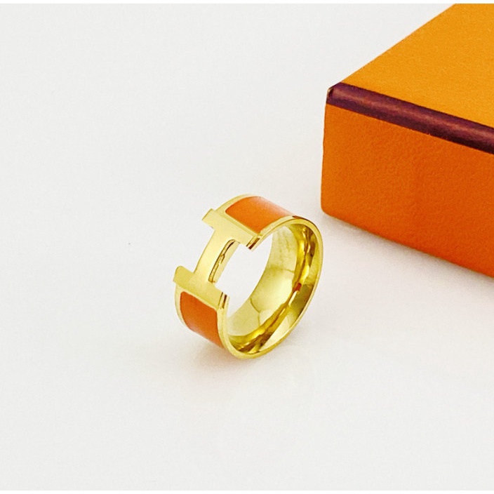 Nhẫn Nam Nữ Unisex Chữ H Titan Ko Đen TT 4432