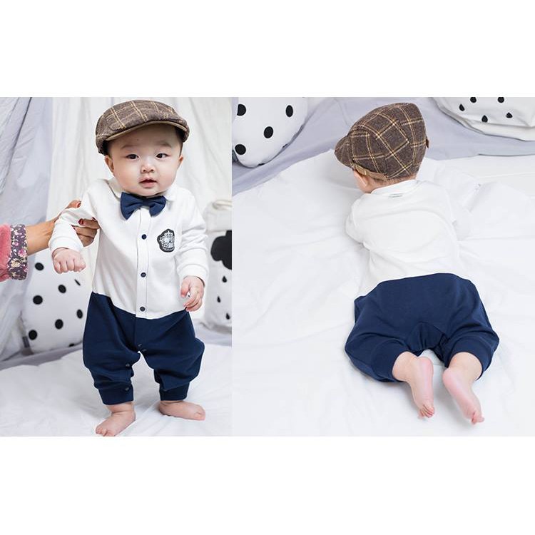 Body công tử nơ dài tay cho bé trai 3-13kg .