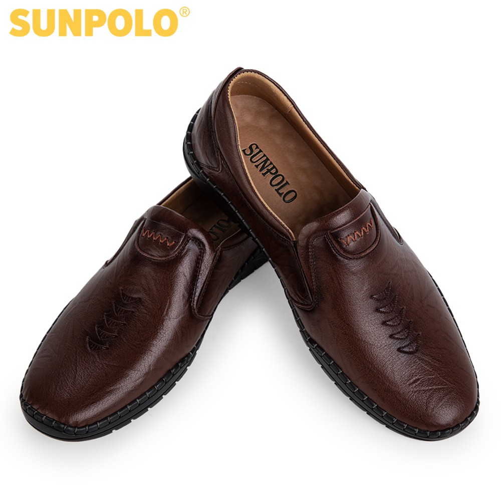 Giày lười da bò nam SUNPOLO Trẻ trung Nam tính SU5052