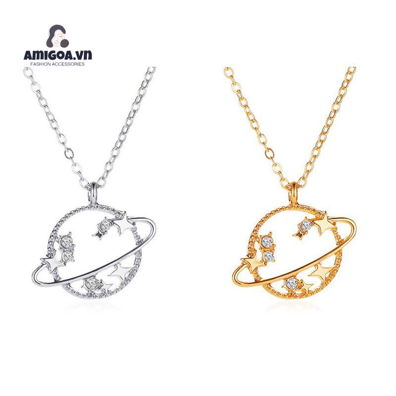 ✨✨Vòng cổ Hợp Kim Mặt Hình Hành Tinh Đính Đá Xinh Xắn