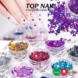 Set 12 hũ trang trí móng hình bướm đủ màu
