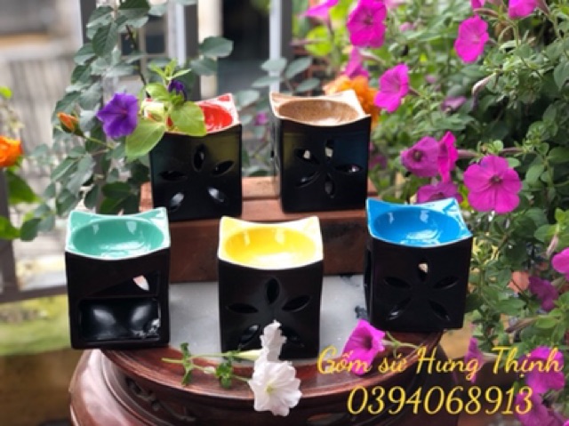 Bếp đốt tinh dầu , xả chanh, bồ kết ...  tặng 1 nến đốt