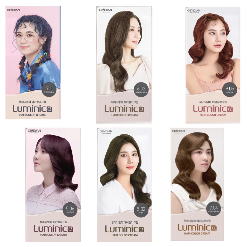 KEM NHUỘM DƯỠNG TÓC PHỦ BẠC HÀN QUỐC NHẬP KHẨU OBSIDIAN LUMINIC & HAIR COLOUR CREAM