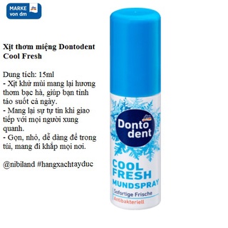 Xịt thơm miệng Dontodent cool fresh 15ml