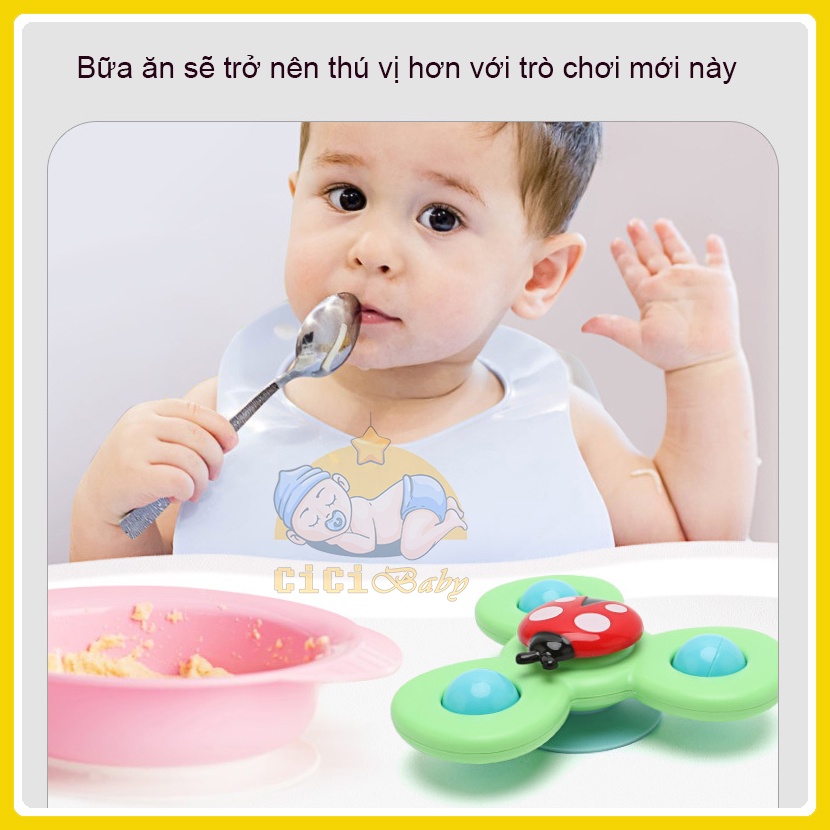 Đồ chơi con quay cho bé bộ 3 spinner thương hiệu Uulzzor hình côn trùng vui nhộn CiCiBaby