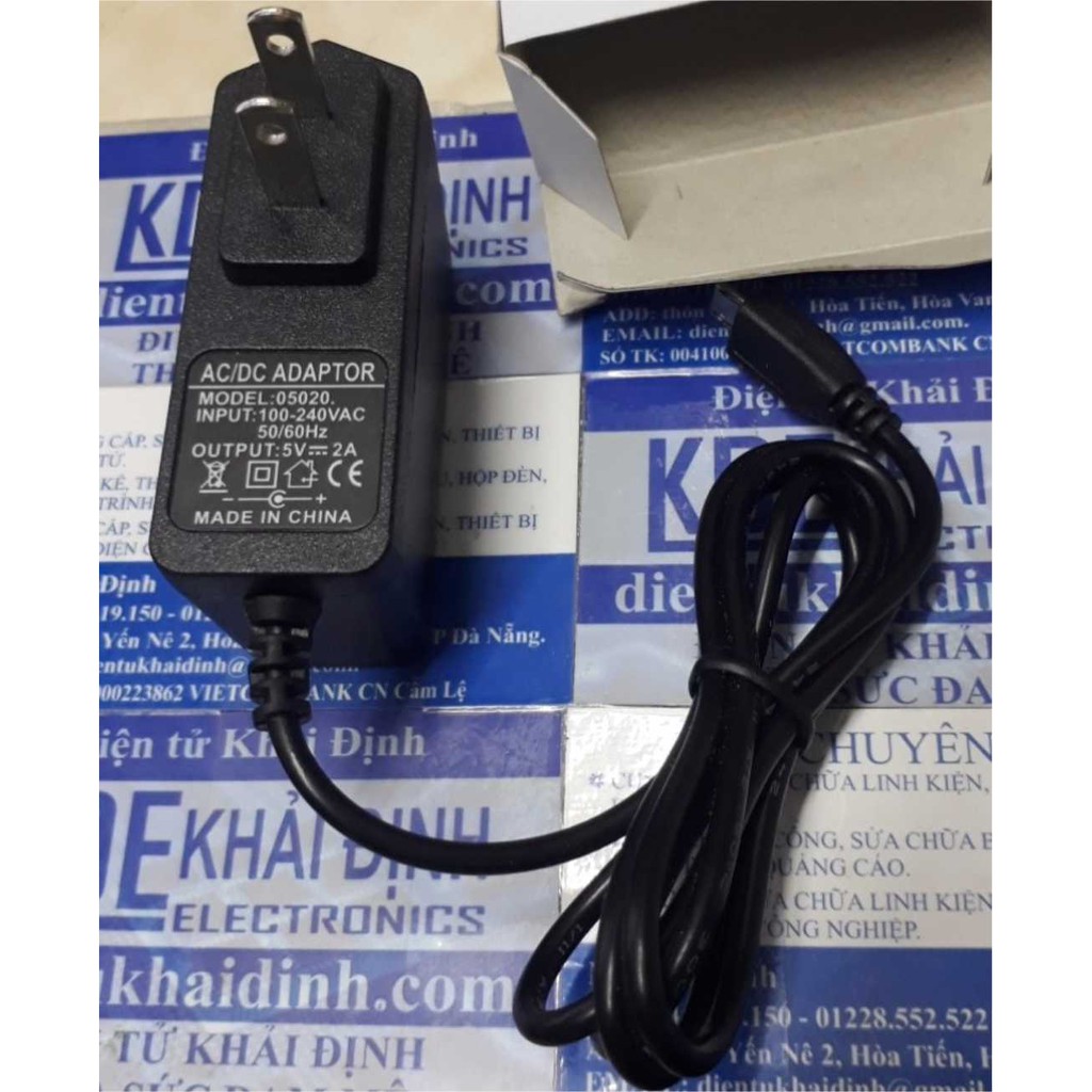 nguồn adapter 5V 2A 5V 2000mA, cổng dẹp microusb, sạc điện thoại kde1650