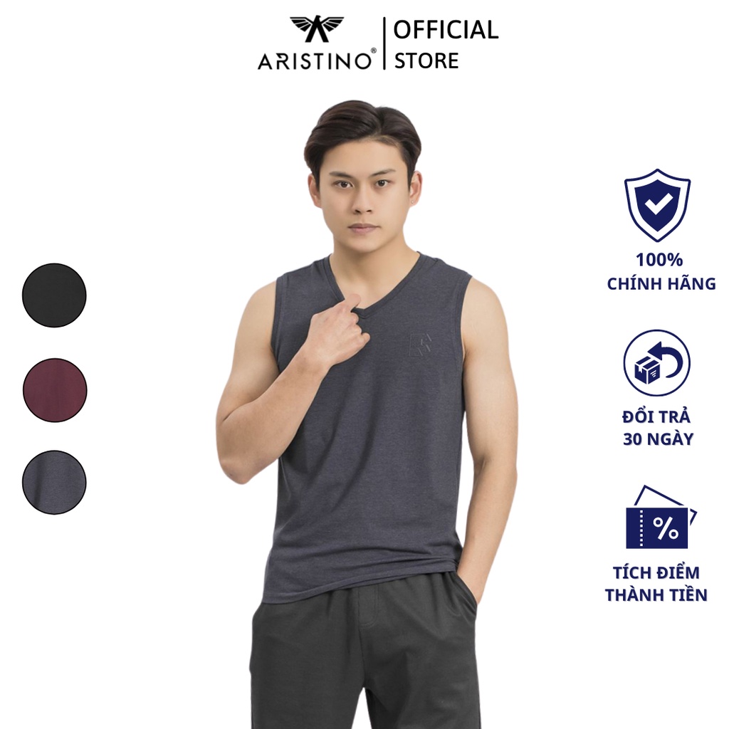 Áo tank top ARISTINO cổ tim trẻ trung, chất liệu cotton mềm mại. thoáng mát, nhẹ dịu với da - ATT011S9