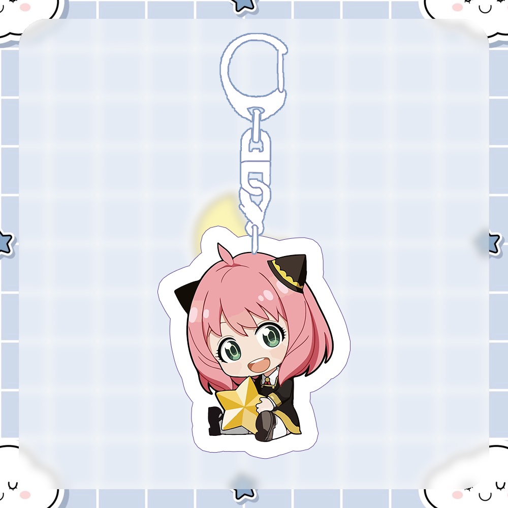 ( NGỒI ) Móc khóa in hình SPY X FAMILY GIA ĐÌNH ĐIỆP VIÊN anime chibi mica trong acrylic