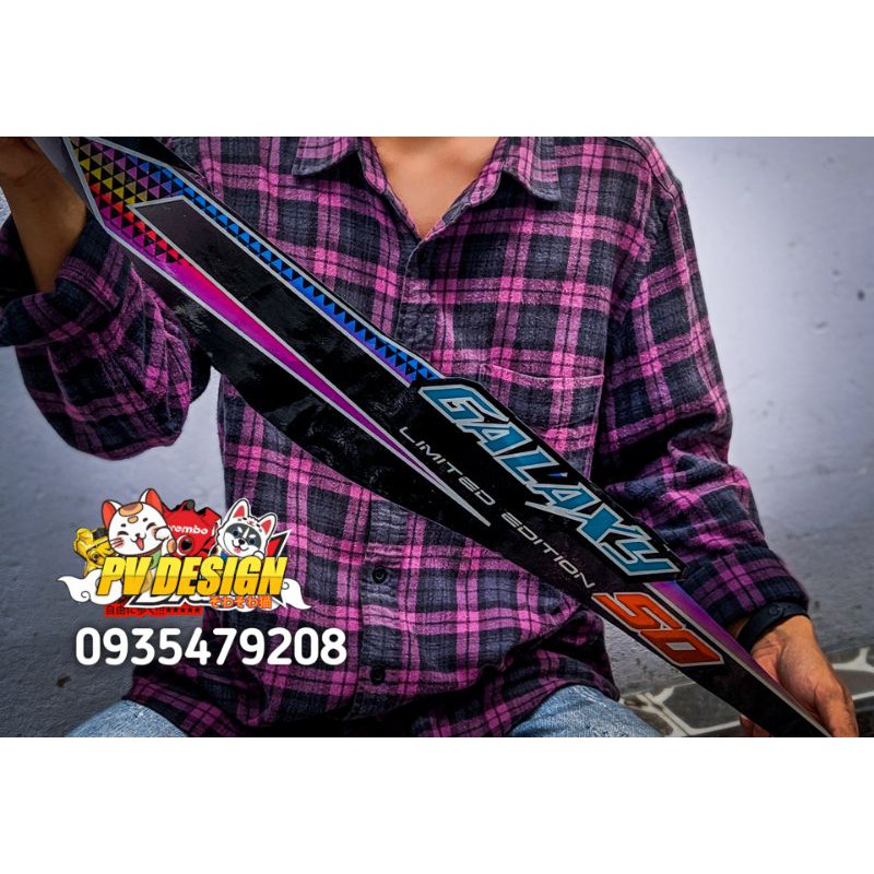 Tem galaxy 50cc xanh đen trắng