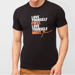 Áo thun Love Yourself After All cotton 4 chiều màu đen