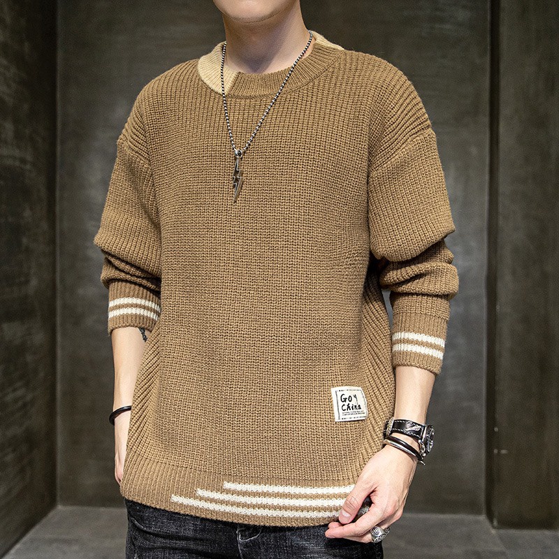 Áo len đan phối cổ phong cách Hàn Quốc trẻ trung, thời trang nam GMAN