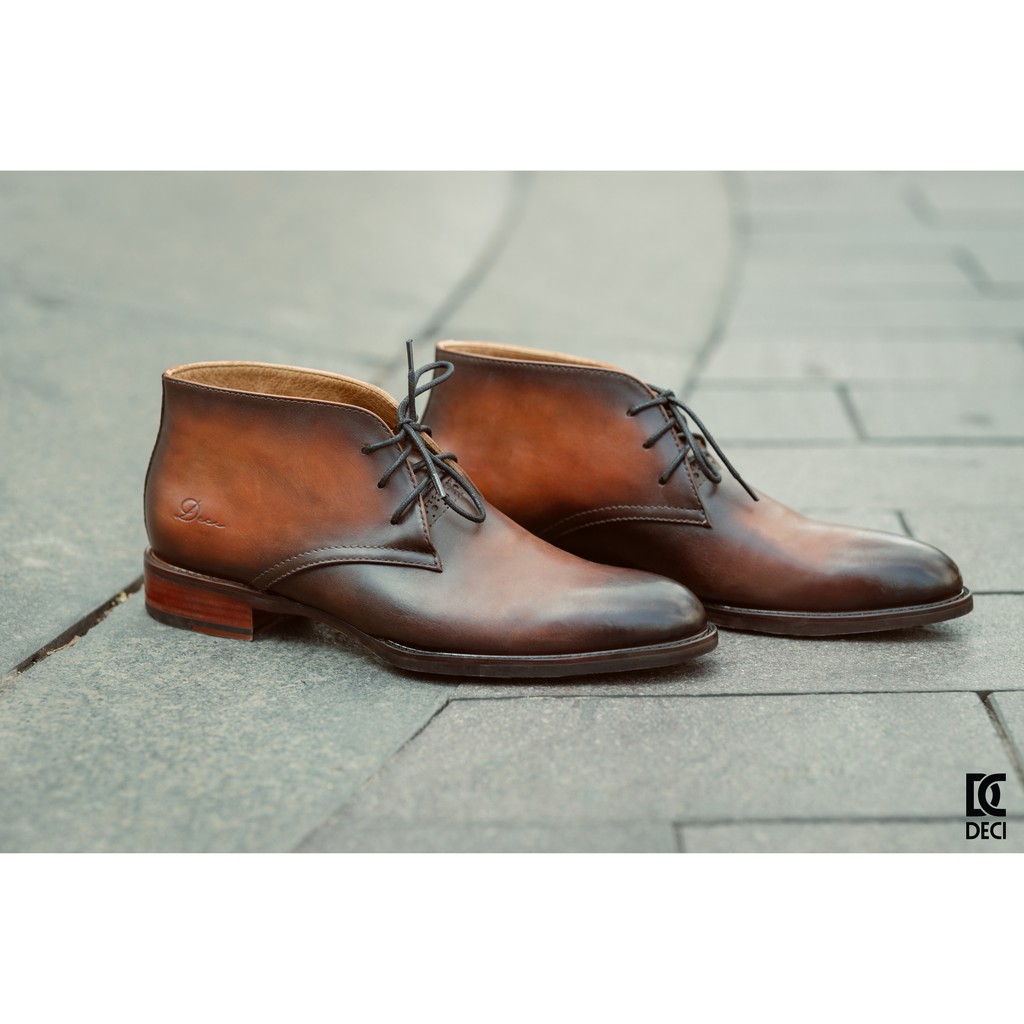 [Mã LT200 giảm 200K đơn 699K] Giày tây công sở DECI màu nâu dòng giày CHUKKA BOOTS AH