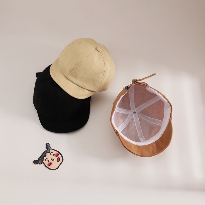 Mũ Lưỡi Trai Vành Ngắn Màu Trơn Đơn Giản Mềm Mại Cho Bé