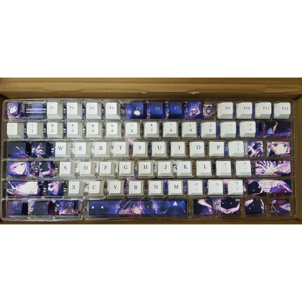 [GIAO NHANH] Keycap genshin impact Raiden PBT dày 136 phím in dyesub 5 mặt anime cherry profile layout Beelzebul keycaps