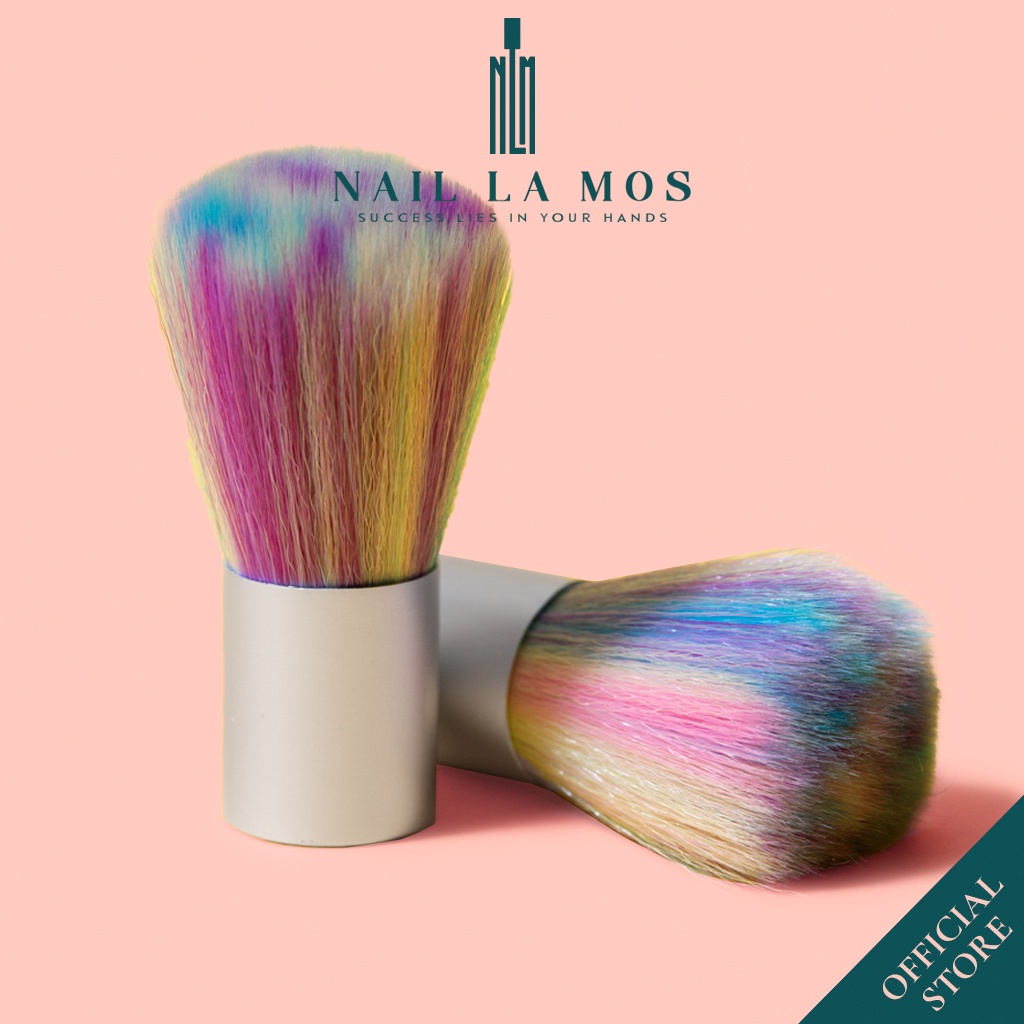 Chổi phủi bụi nail lông ngũ sắc - cọ phủi bụi nail lông mềm chuyên dụng cho dân làm móng