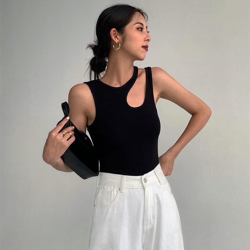 Áo Không Tay Màu Đen Thời Trang Mùa Hè Năm 2021 Cho Nữ
