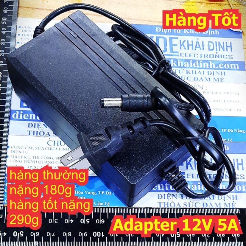 nguồn adapter 12V5A 12V 5A 12V 5000mA, đầu AC kéo dài, cổng 5.5*2.1mm, có led báo kde4353