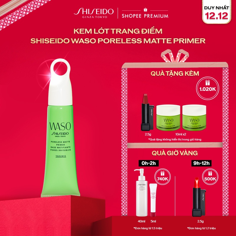 Kem lót trang điểm Shiseido WASO Poreless Matte Primer 20ml