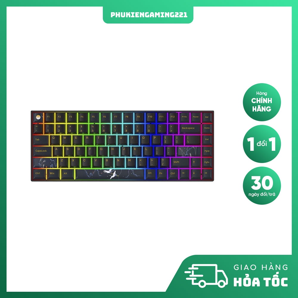 Bàn Phím Cơ Máy Tính Không Dây - Newmen GM840 Pro Bluetooth phiên bản Hạc Vũ Ánh Trăng - Hàng Chính Hãng