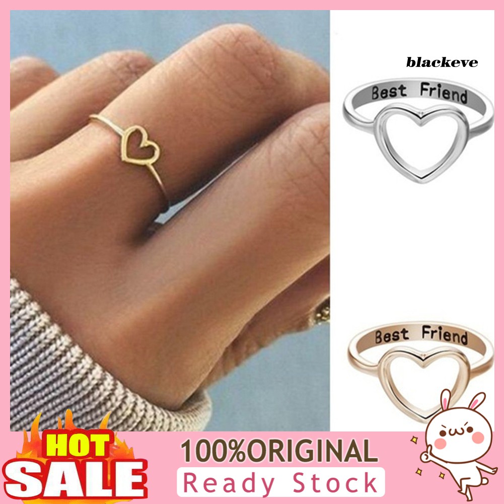 Nhẫn MặT HìNh TráI Tim KhắC Chữ Best Friend ThờI Trang Cho Nữ