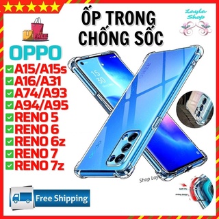 Ốp lưng Oppo A57 A96 A76 A55 A15 A15s A16 A31 A74 A93 A94 A95 Reno 5 6 6z 7 7z 5G - Chống sốc trong suốt Bảo vệ Camera