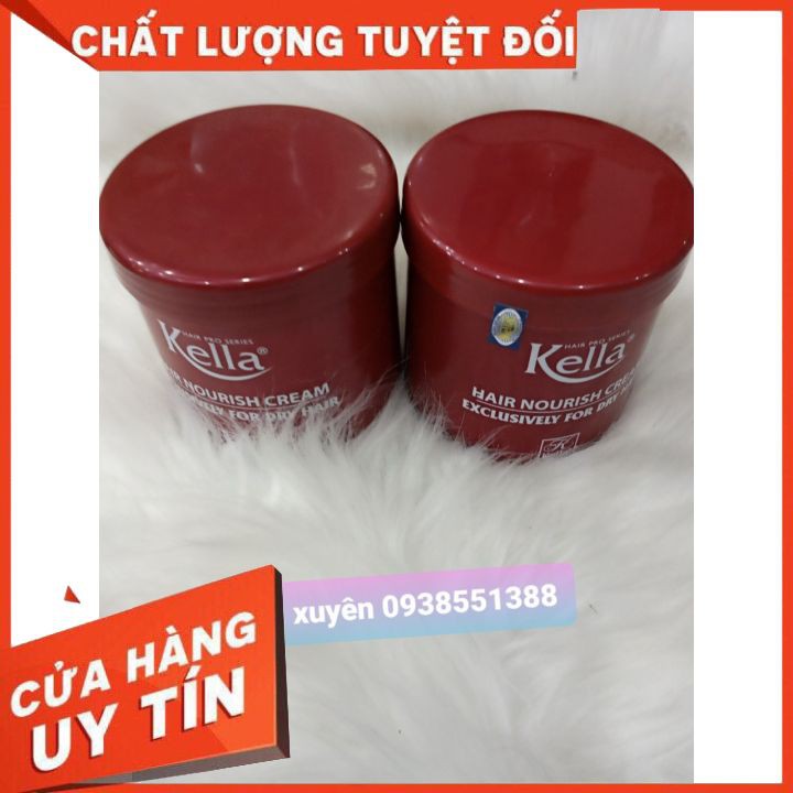 Hấp dầu Kella đỏ 500ml kem ủ phục hồi collagen siêu thơm mùi kẹo ngọt Giá Sỉ Tận Gốc phục hồi giữ màu tóc nhuộm suôn mềm