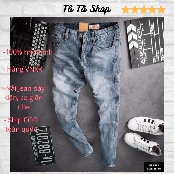 Quần Jean Nam Mẫu Mới ❤️FREESHIP❤️ Quần Bò Nam Chất Liệu Denim Cao Cấp Thời Trang Chuẩn Hàng Shop Tô Tồ Shop - QJNTT14