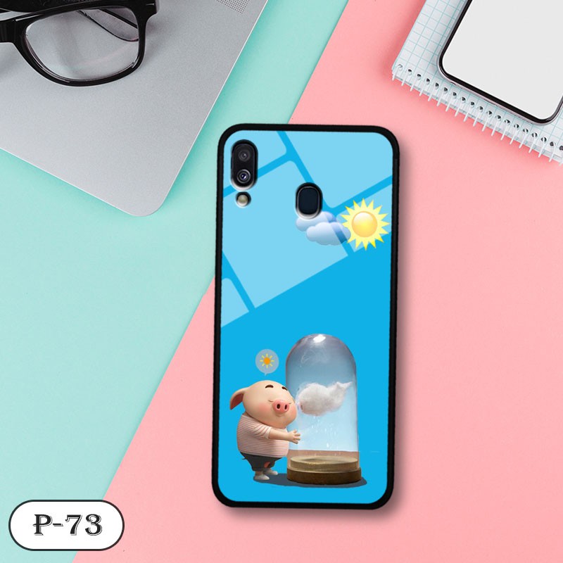 Ốp lưng kính 3D Samsung A40- hình cute