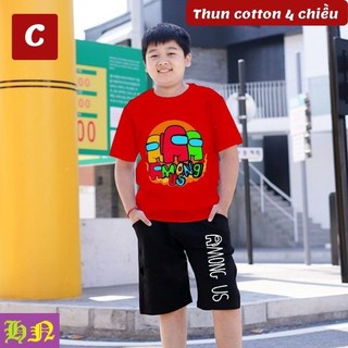Đồ bộ bé trai hình Among US từ 22-58kg - Quần áo trẻ em béo phì chất thun cotton 4 chiều