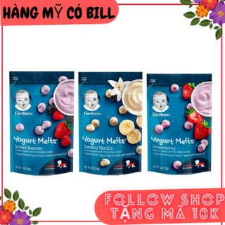 ( có bill nhập) Sữa chua khô Gerber nhiều vị 28g, order Mỹ