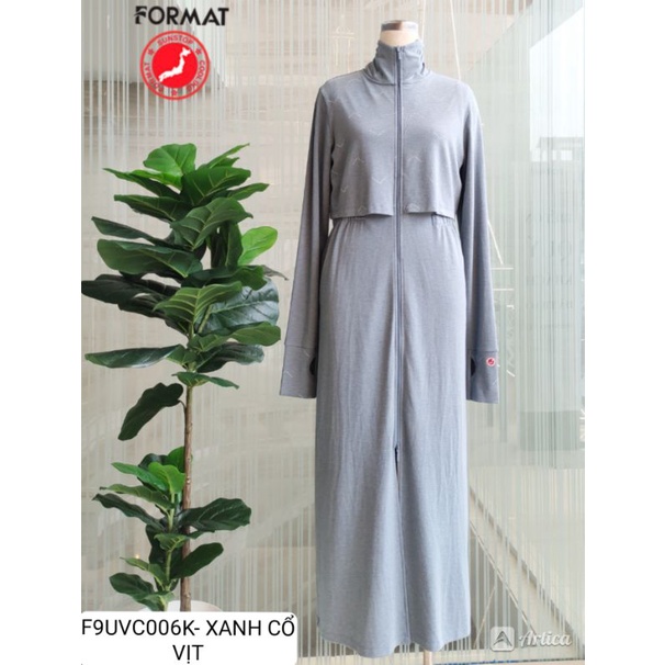 F9UVC006K- In chữ XANH CỔ VỊT - Áo chống nắng dáng dài Format