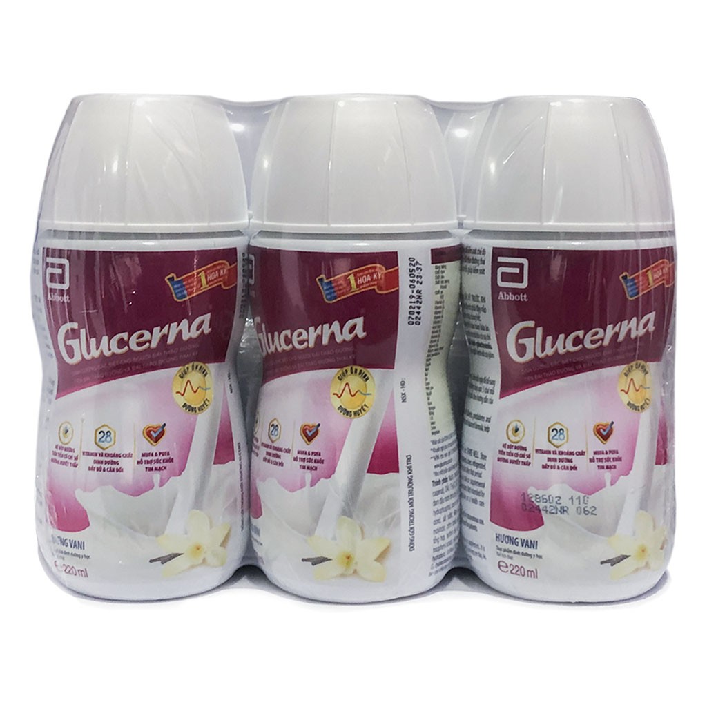 [CHÍNH HÃNG] Sữa Bột Pha Sẵn Abbott Glucerna Hương Vani Lốc 6 Chai x 220ml