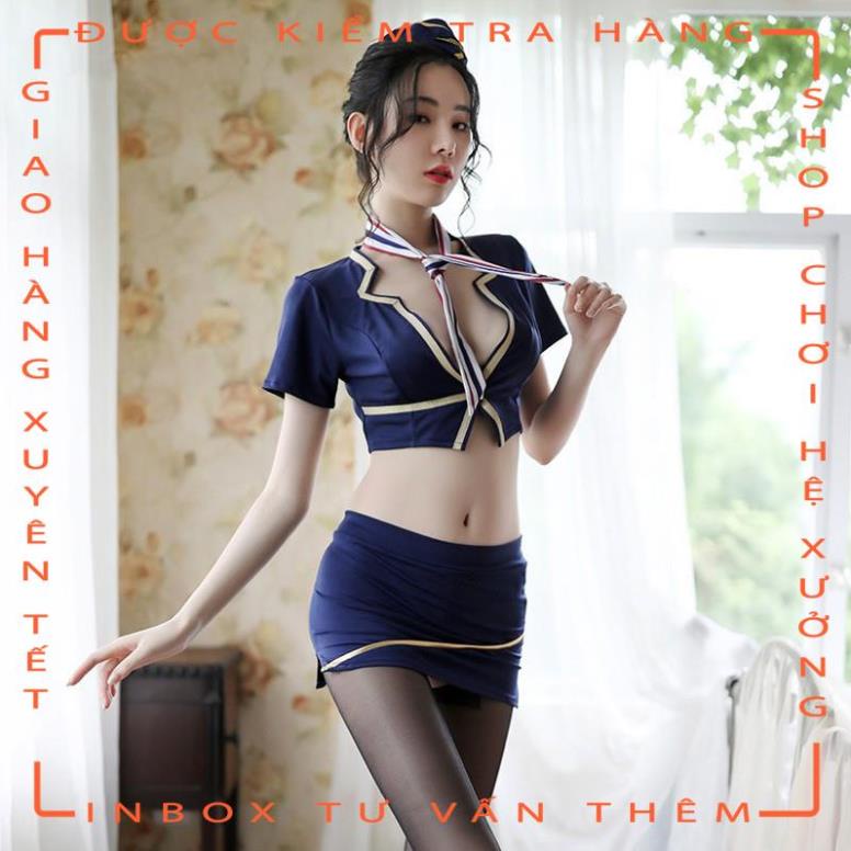 Bộ cosplay sexy nữ phi công trang phục nữ tiếp viên hàng không gợi cảm váy ngủ đầm ngủ sexy CP07  - hot tiktok | BigBuy360 - bigbuy360.vn