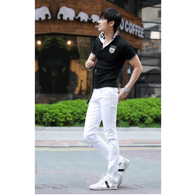 Quần jean trắng trơn  cao cấp