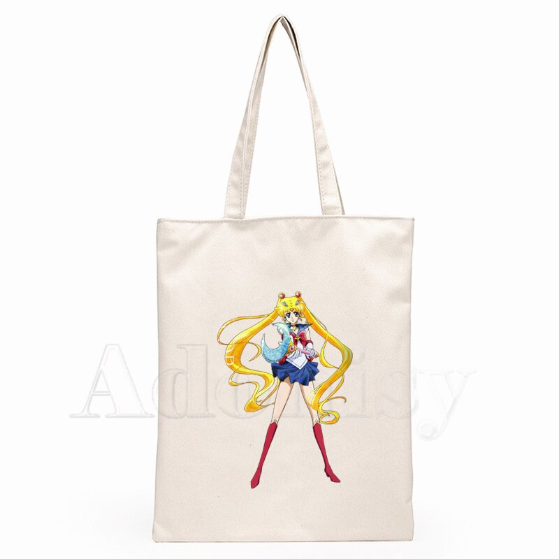 Sailor Moon Túi Xách Canvas Cỡ Lớn In Hình Thủy Thủ Mặt Trăng Phong Cách Harajuku Cho Nữ