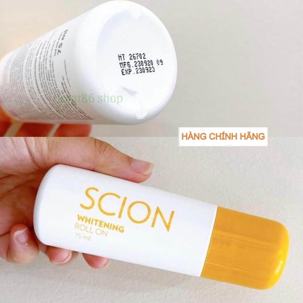 Lăn khử mùi Scion Nuskin great86shop khử mùi hôi nách hôi chân giảm thâm mẫu mới Whitening roll on 75ml