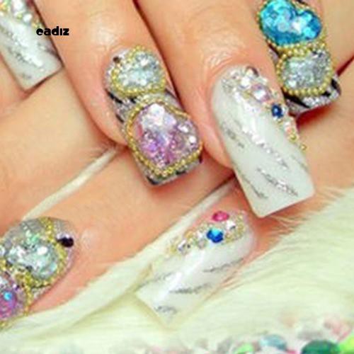 Bộ 2000 miếng decal kim cương giả hình dạng hỗn hợp dán nghệ thuật móng tay