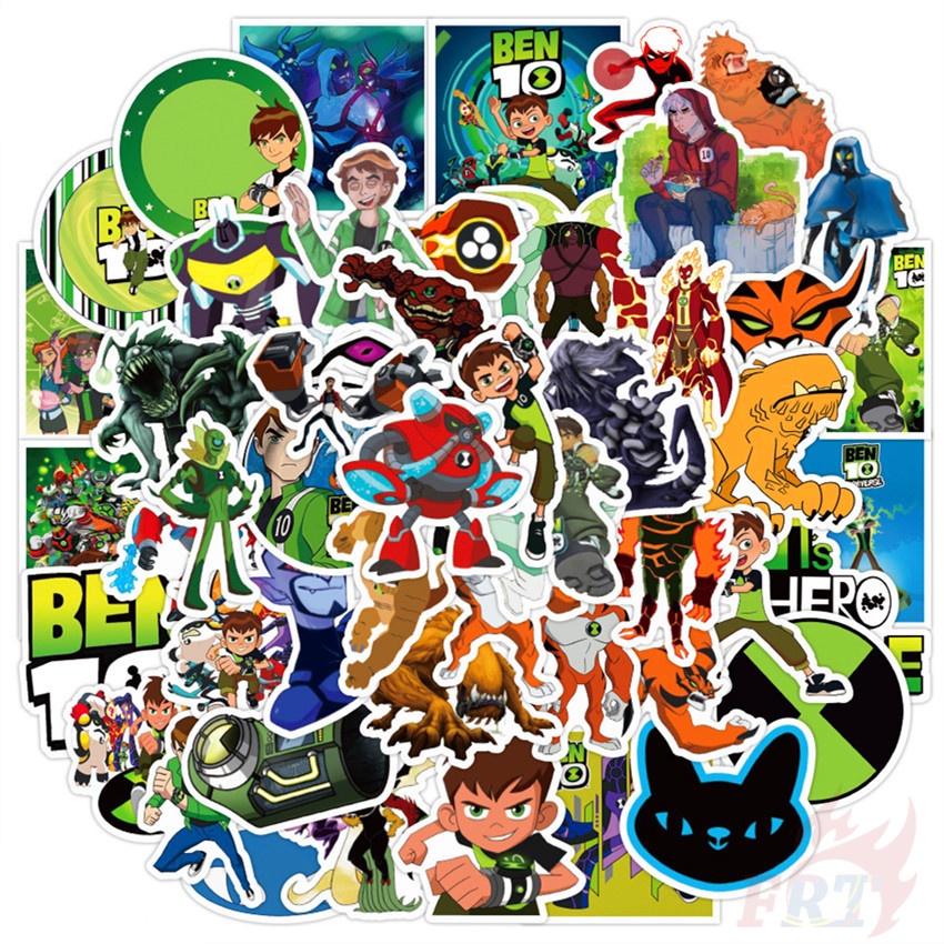 Set 50 miếng dán trang trí thủ công hình nhân vật Ben 10 độc đáo