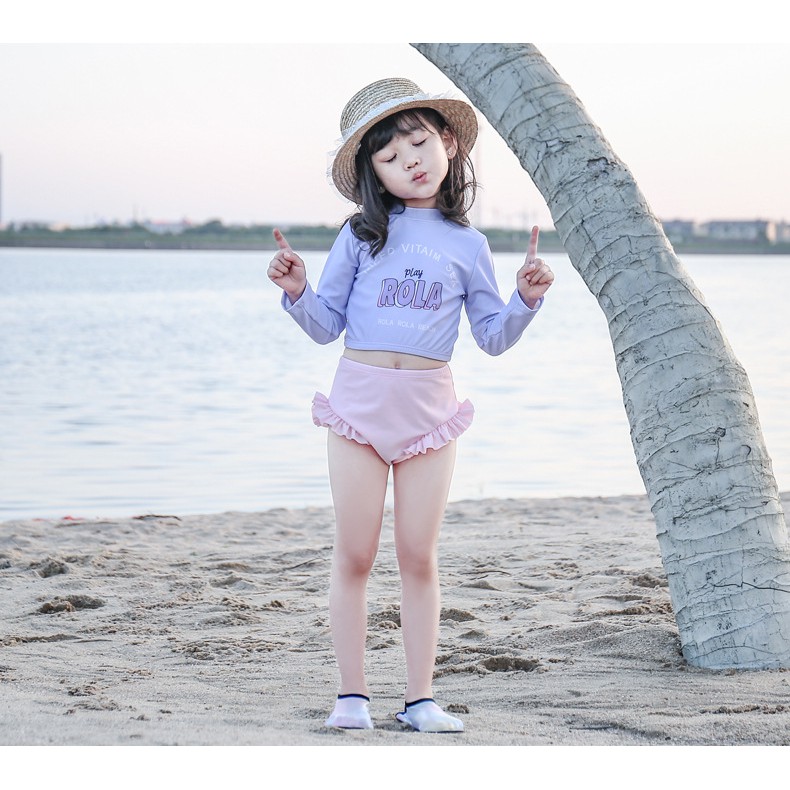 Bộ bơi dài tay bé gái size 8-24kg