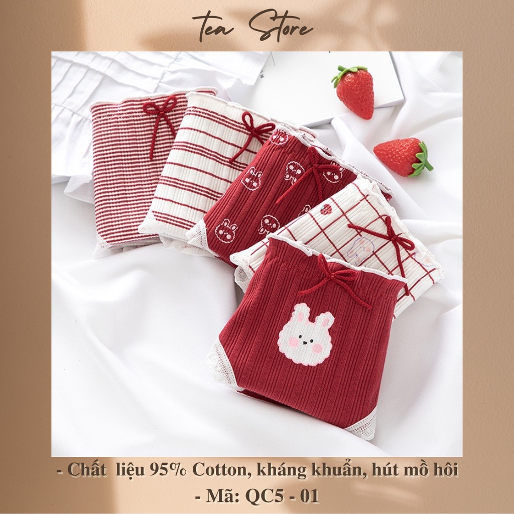 Set quần lót cotton Tea Store họa tiết dễ thương